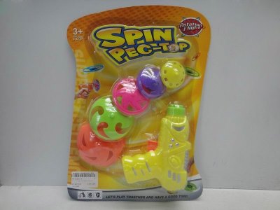TOP TOYGUN W/5PCS TOP  GREEN/ORANGE/YELLOW - HP1033114