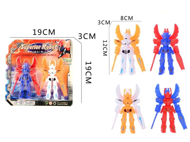 2PCS ROBOT (NATURAL COLOR) 2ASST RED/YELLOW/BLUE/WHITE - HP1033520