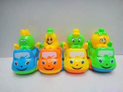 FRICTION CARTOON CAR 4ASST ORANGE/YELLOW/GREEN/BLUE - HP1033532