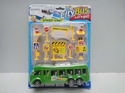 PULL BACK BUS+ROAD SIGN 2COLOR - HP1033626