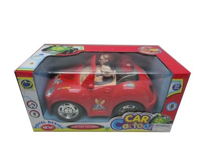 B/O CARTOON CAR W/LIGHT & MUSIC &  BUMP AND GO YELLOW/RED/BLUE - HP1033712