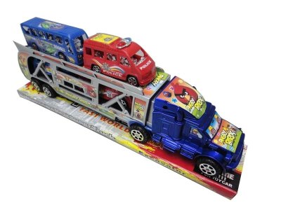 FRICTION TRUCK W/2 CAR & POLICE & BUS 3COLOR - HP1034795