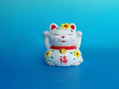 中号风水猫储钱罐 2色混装 - HP1035342