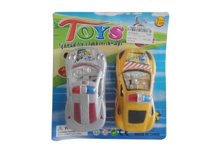2PCS PULL BACK POLICE CAR YELLOW/BLUE/SILVER/RED  - HP1035409