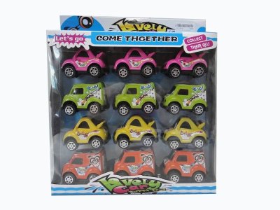 12PCS PULL BACK CAR 4ASST - HP1035529