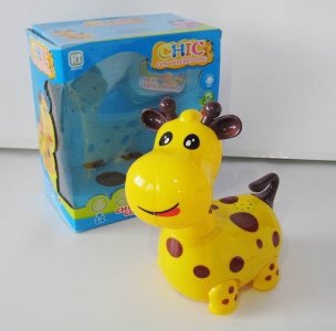 B/O CARTOON COW W/LIGHT & MUSIC & BUMP AND GO ，YELLOW/PINK - HP1035870