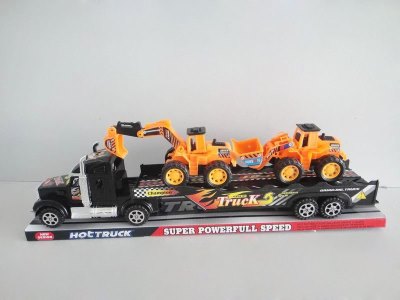 FRICTION TRUCK W/2 FREE WAY CONSTRUCTION CAR RED/BLUE/BLACK - HP1036075