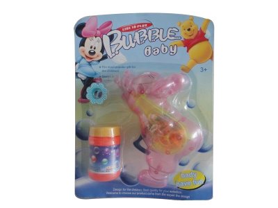 FRICTION TRANSPARENT BUBBLE GUN W/LIGHT - HP1036602