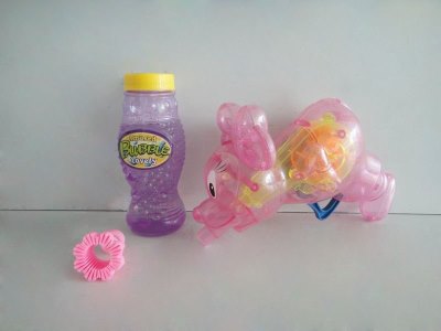 FRICTION TRANSPARENT BUBBLE GUN W/LIGHT - HP1036605