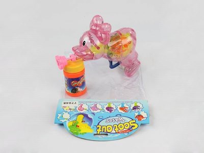 FRICTION TRANSPARENT BUBBLE GUN W/LIGHT - HP1036606