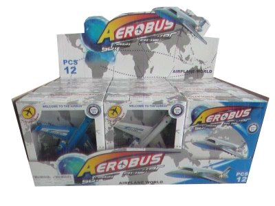 PULL BACK AIRPLANE W/LIGHT & MUSIC 2COLOR 12PCS DISPLAY BOX - HP1037230