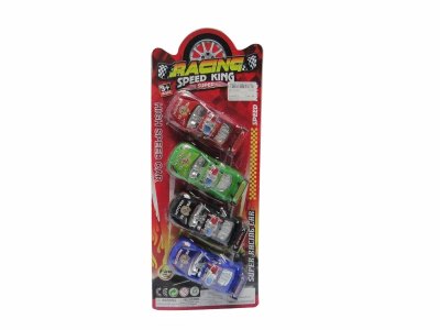 PULL BACK POLICE CAR 4PCS W/PAINTING RED/GREEN/BLACK/BLUE 2ASST - HP1037565