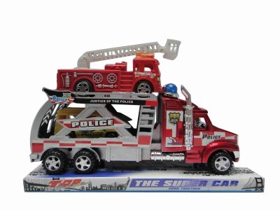 FRICTION TRUCK W/ FIRE ENGINE RED/BLUE/GOLD - HP1037576