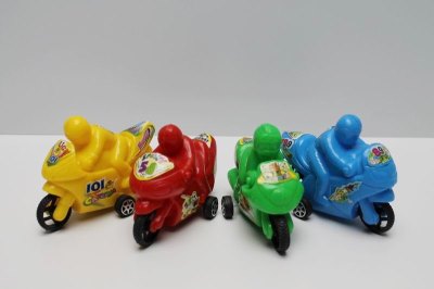 4PCS PULL BACK MOTORCYCLE （NATURAL COLOR）RED/YELLOW/GREEN/BLUE - HP1037835