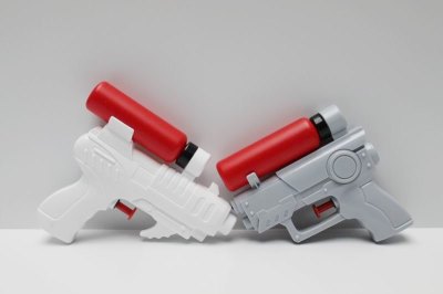 2PCS WATER GUN (SOLID COLOR) WHITE/GREY - HP1037912