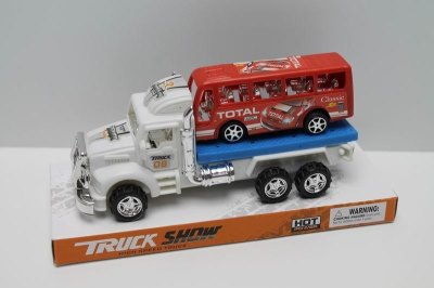 FRICTION TRAILER W/FREE WAY BUS RED/WHITE/BLUE - HP1037968