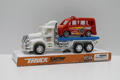 FRICTION TRAILER W/FREE WAY POLICE CAR RED/WHITE/BLUE - HP1037970
