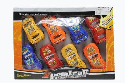 8PCS PULL BACK RACING CAR RED/YELLOW/BLUE/ORANGE - HP1037985