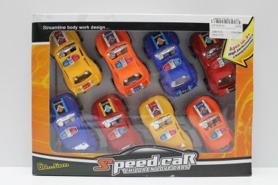 8PCS PULL BACK POLICE CAR RED/YELLOW/BLUE/ORANGE - HP1038002