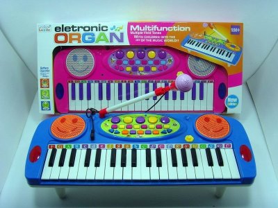 37KEYS ELECTRONIC KEYBOARD W/MICROPHONE BLUE/PINK   - HP1038208