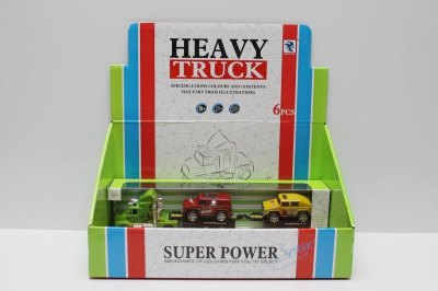 FRICTION TRUCK W/CAR 3COLOR 6PCS - HP1038824