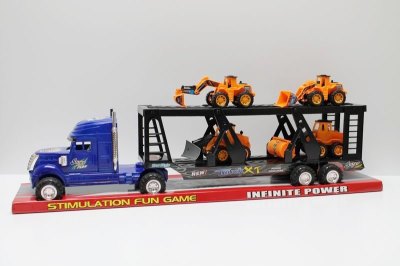 FRICTION TRUCK W/4 FREE WAY CONSTRUCTION CAR RED/BLUE - HP1039025