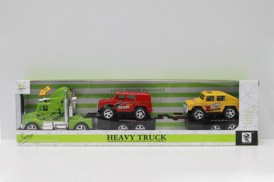 FRICTION TRUCK W/CAR & MUSIC & LIGHT 3COLOR 6PCS - HP1039339