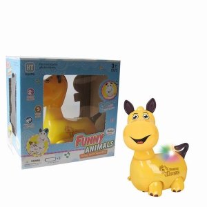 B/O CARTOON HORSE W/LIGHT & MUSIC & BUMP AND GO，YELLOW - HP1039478