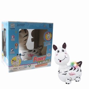 B/O CARTOON ZEBRA W/LIGHT & MUSIC & BUMP AND GO，BEWTEEN BLACK AND WHITE - HP1039488