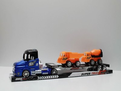 FRICTION CAR W/CONSTRUCTION TRUCK   RED/BLUE - HP1039721