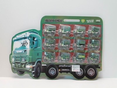12PCS PULL BACK MILITARY CAR - HP1039841