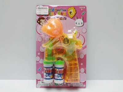 B/O CARTOON MONKEY BUBBLE GUN W/LIGHT & MUSIC(TRANSPARENT) - HP1040222