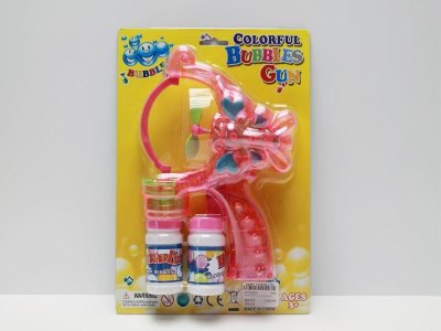 B/O BUTTERFLY BUBBLE GUN W/LIGHT & MUSIC(TRANSPARENT) - HP1040232