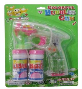 B/O BUBBLE GUN W/LIGHT(TRANSPARENT) - HP1040236