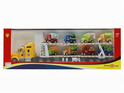 FRICTION TRUCK W/8CAR GREEN/YELLOW - HP1040309