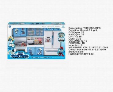 3 IN 1 THE SMURFS FASHION KITCHEN SET W/LIGHT & SOUND - HP1040427