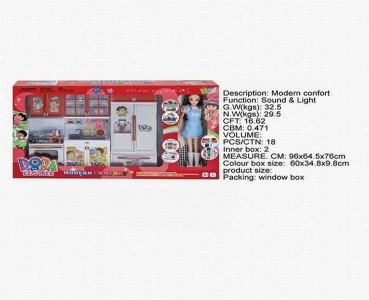 DORA KITCHEN SET W/LIGHT & SOUND & DOLL - HP1040442