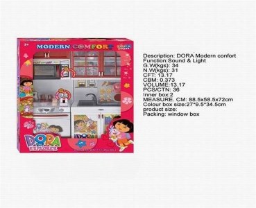 DORA KITCHEN SET W/LIGHT & SOUND & DOLL - HP1040448