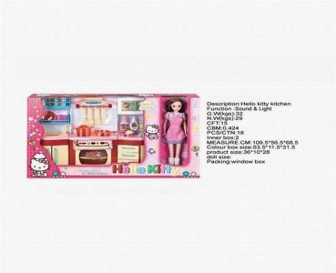 HELLO KITTY KITCHEN SET W/DOLL - HP1040474