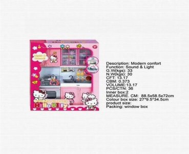 HELLO KITTY KITCHEN SET W/LIGHT & MUSIC - HP1040481