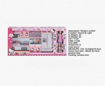 HELLO KITTY KITCHEN SET W/DOLL - HP1040485