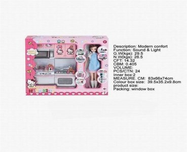 HELLO KITTY KITCHEN SET W/DOLL - HP1040487