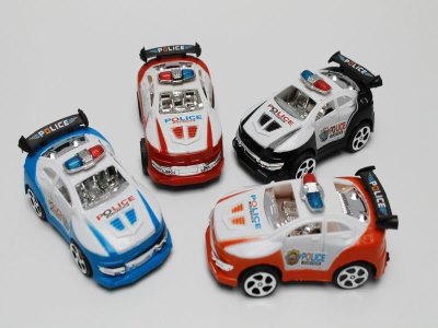 PULL BACK POLICE CAR BLACK/RED/BLUE/ORANGE - HP1040530