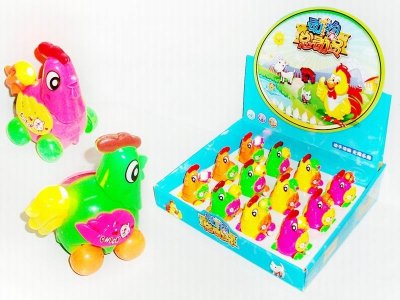 WIND UP CHICKEN W/LIGHT 12PCS DISPLAY BOX - HP1040733