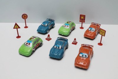 6PCS PULL BACK CAR 3COLOR 3ASST - HP1041653