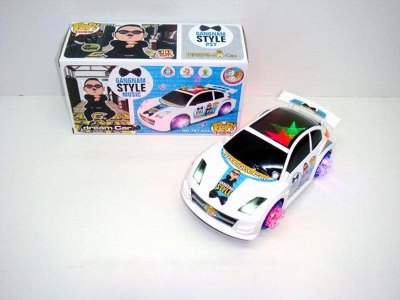 江南style 3D灯光旋转车轮电动车（带江南style音乐+明轮 - HP1042304