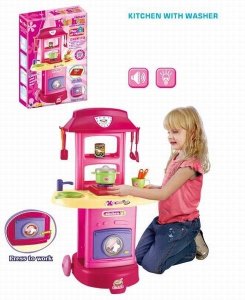 KITCHEN SET AND WASHER CART  W/LIGHT & MUSIC - HP1042623