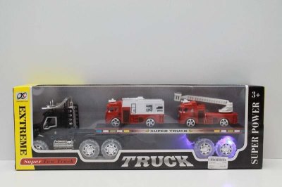 FRICTION TRUCK W/2 FREE WAY FIRE ENGINE & LIGHT & MUSIC - HP1042988