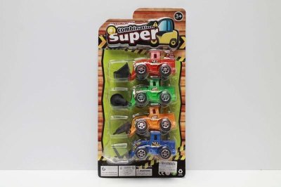 PULL BACK CONSTRUCTION CAR 4PCS 4COLOR 4ASST - HP1043199