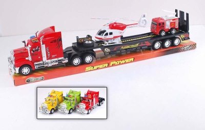 FRICTION TRUCK W/1 FIRE ENGINE & PULL LINE HELICOPTER - HP1043294